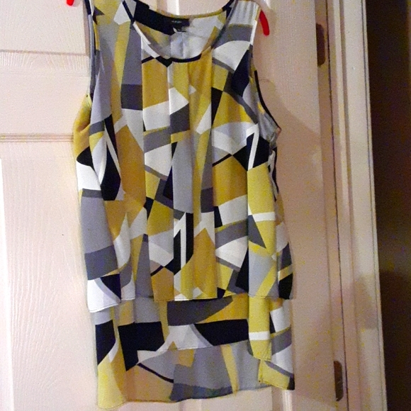 Alfani Tops - Alfani lime green gray black and white blouse